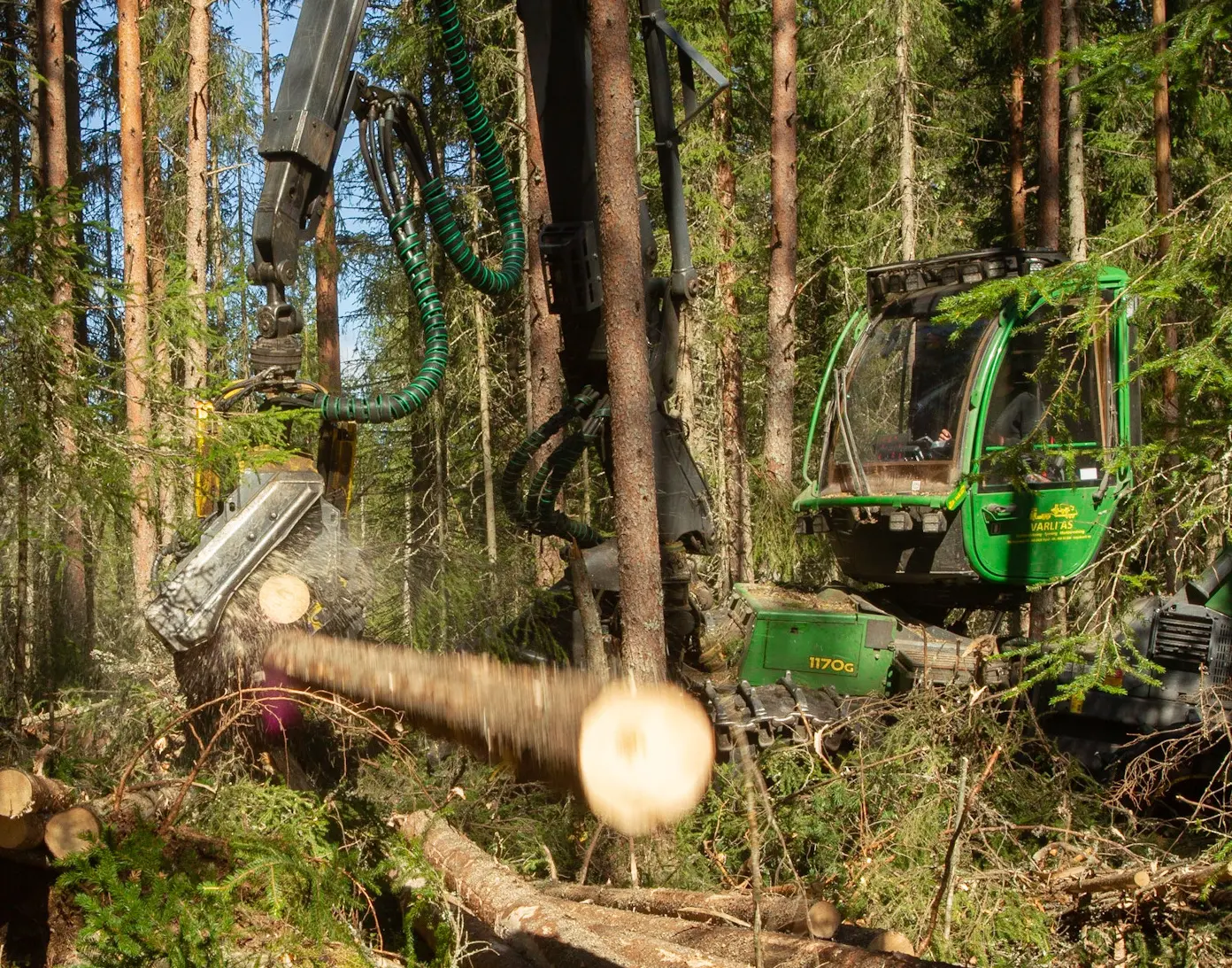 bildet viser hogstmaskin hos Varli AS